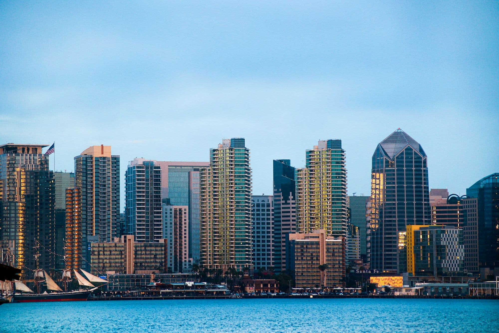 San Diego downtown skyline from the bay