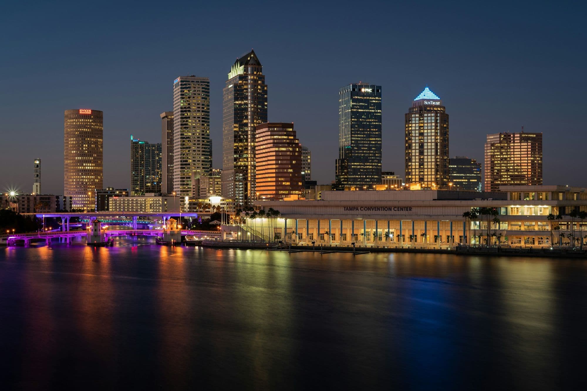 Downtown Tampa skyline across Hillsborough Bay