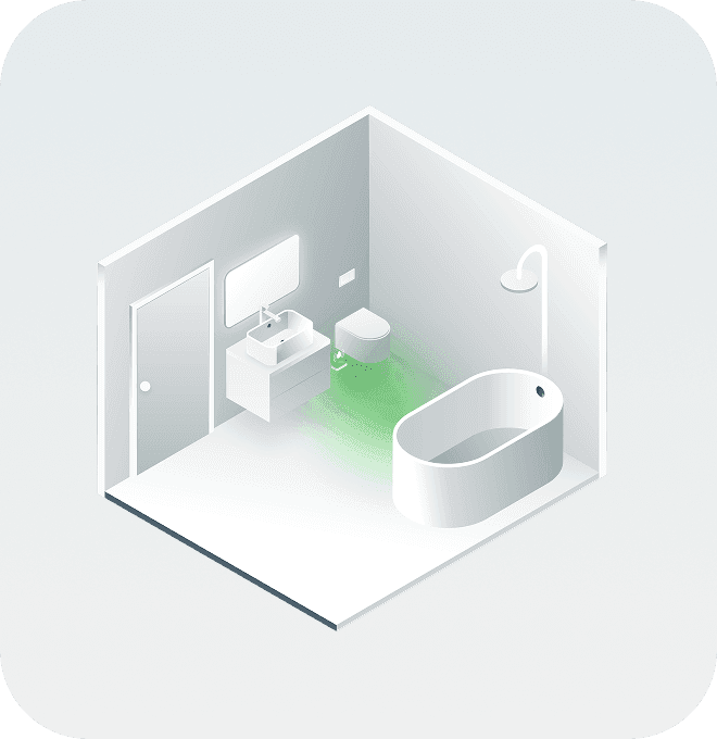 Eddy smart leak detection in a building bathrooms setting