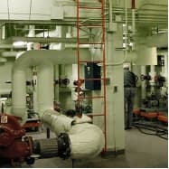 Eddy leak sensor location in a building mechanical room
